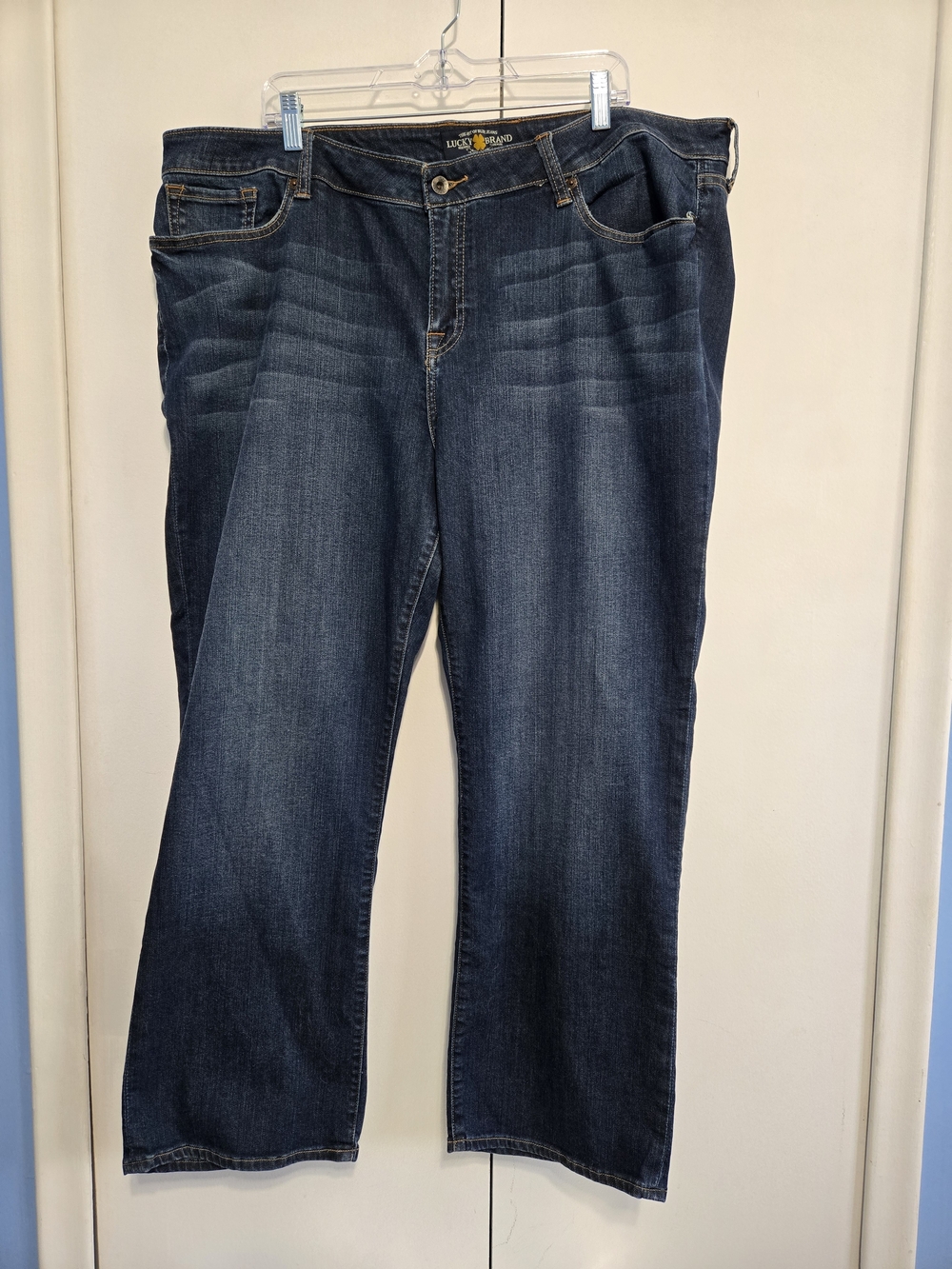 Lucky Brand Ginger Straight Jeans 24WP Petite Dark Wash Stretch Denim Plus